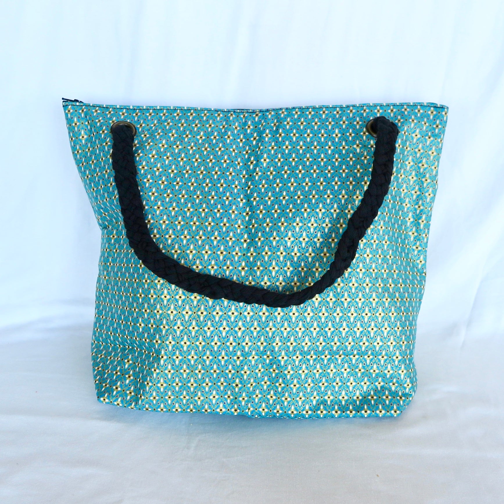 Aqua and Gold Shoulder Bag - Nomad Designs Online