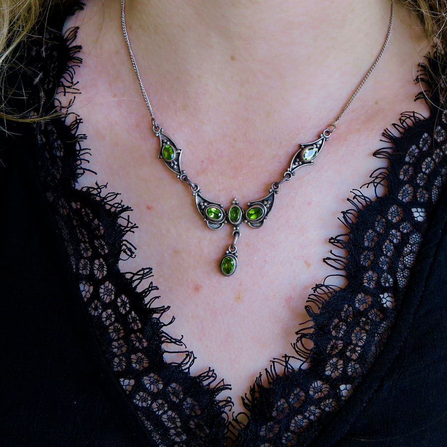 Peridot and Silver 4 Piece Necklace - Nomad Designs Online