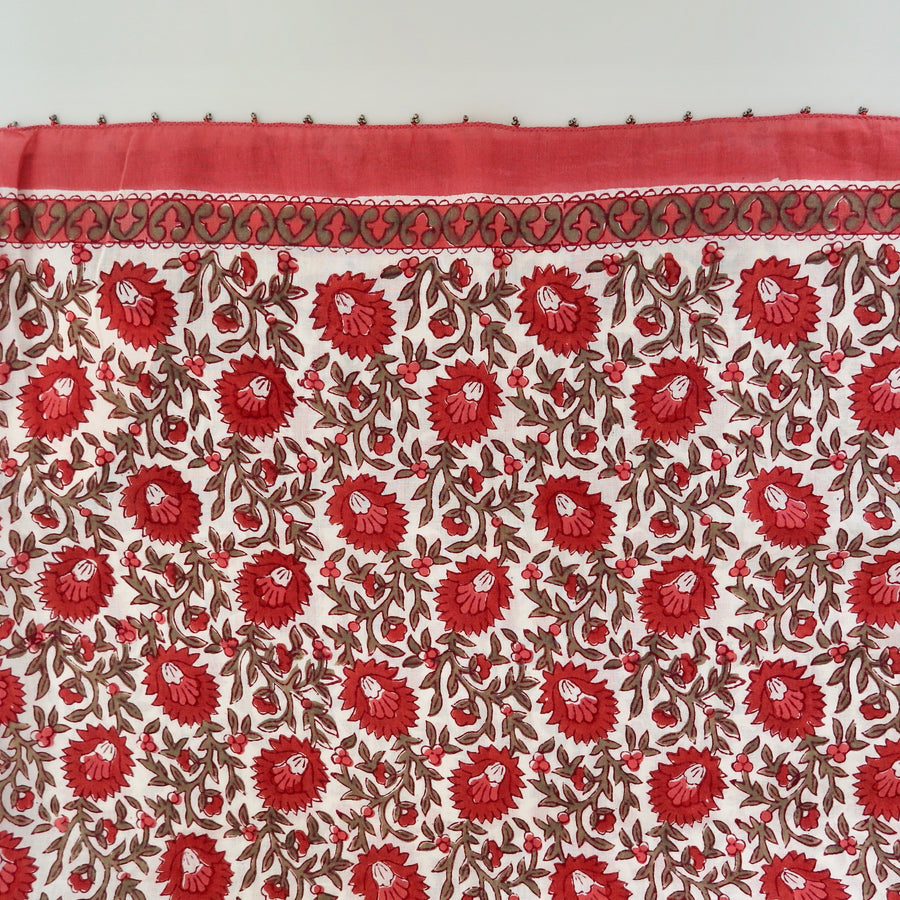 Red Flower Scarf - Nomad Designs Online