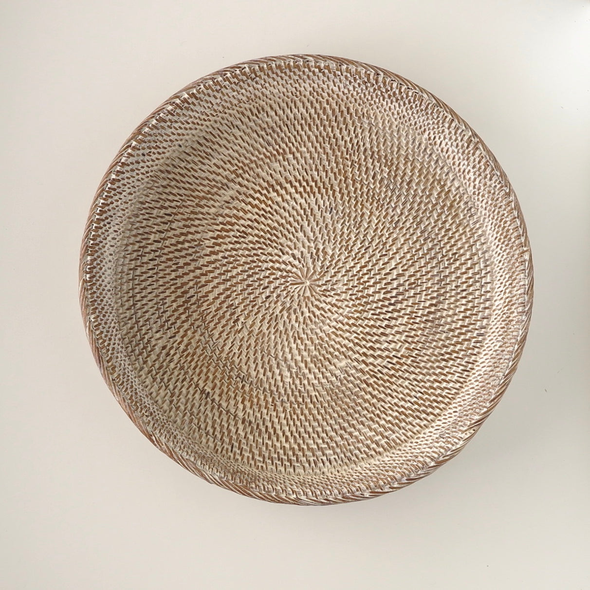 White Washed, Rattan Tray - Nomad Designs Online