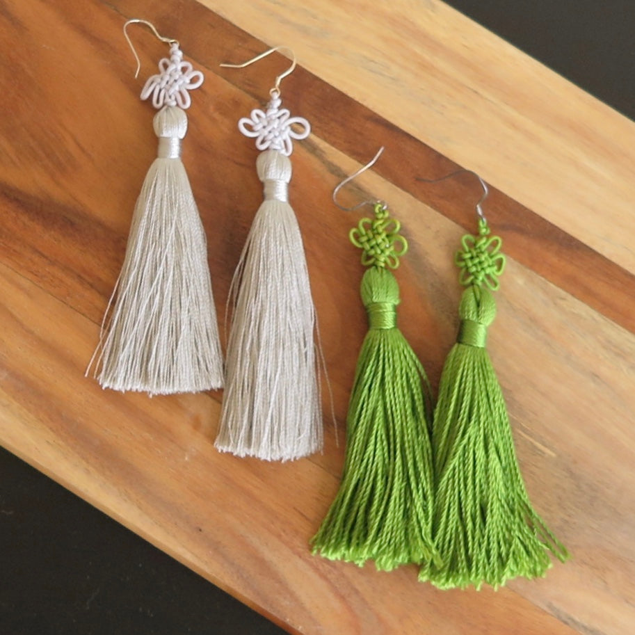 Chinese Knot and Tassel Earrings