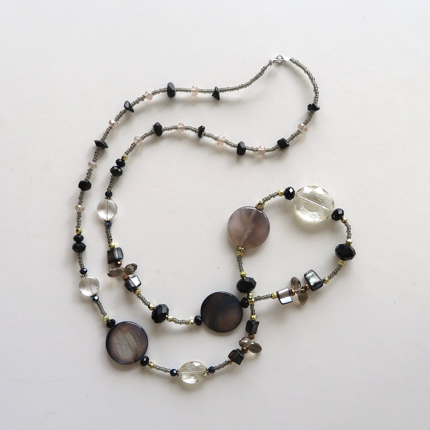 Long Beaded Crystal Necklace - Nomad Designs Online