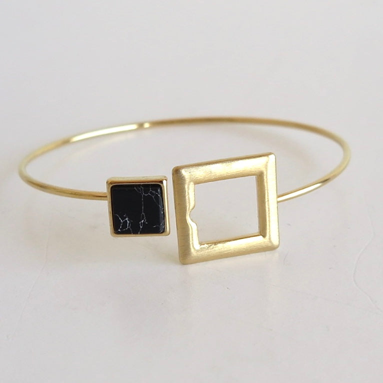 Howlite Square Bangle - Nomad Designs Online