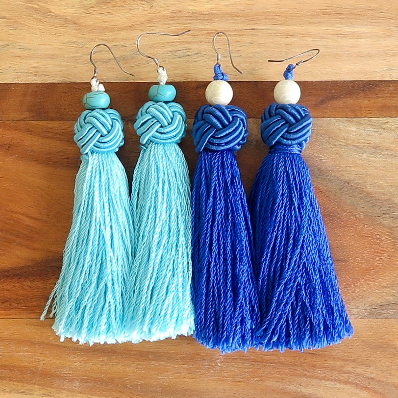 Tassel Bead & Knot, Earrings - Nomad Designs Online