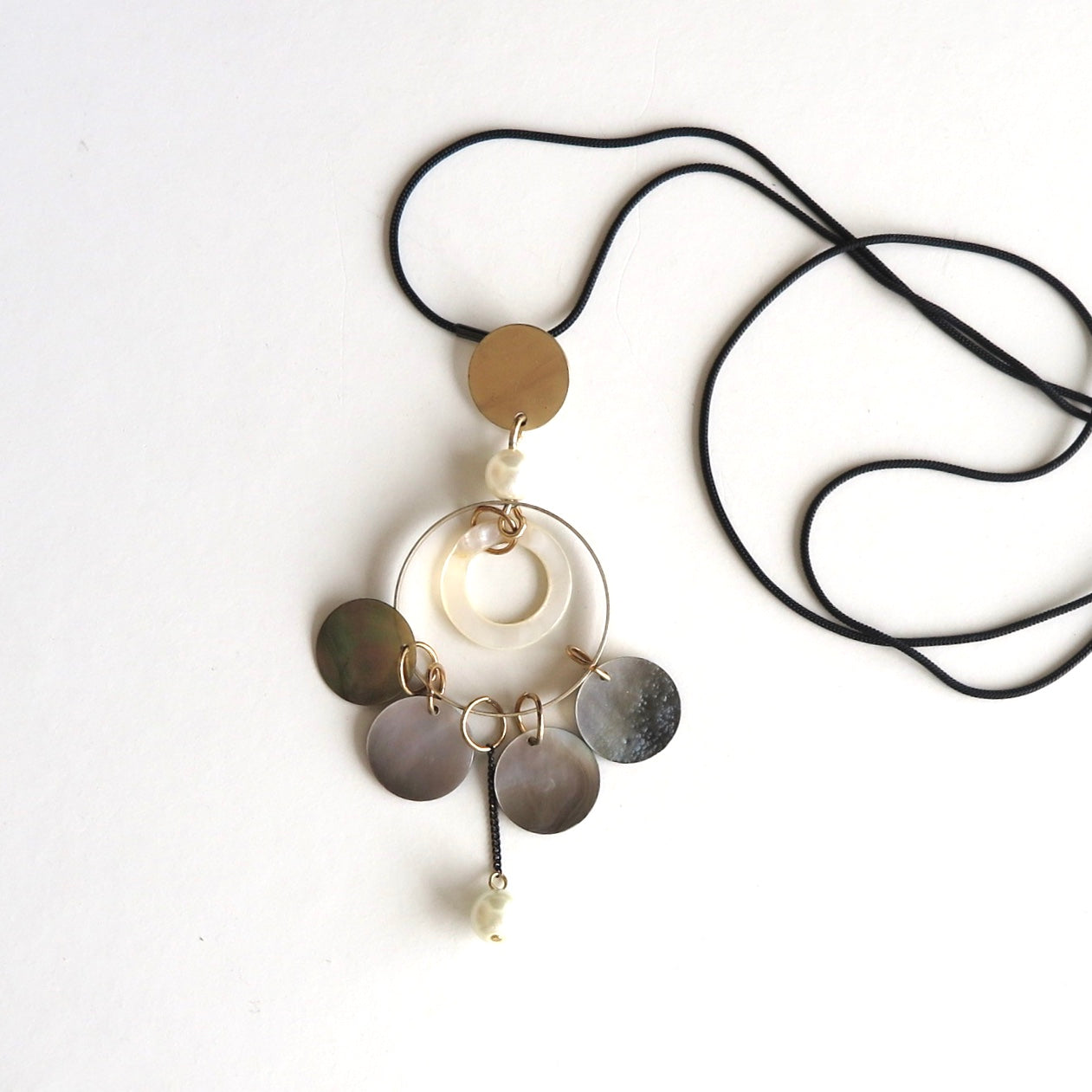 Long Circular Disk Necklace - Nomad Designs Online