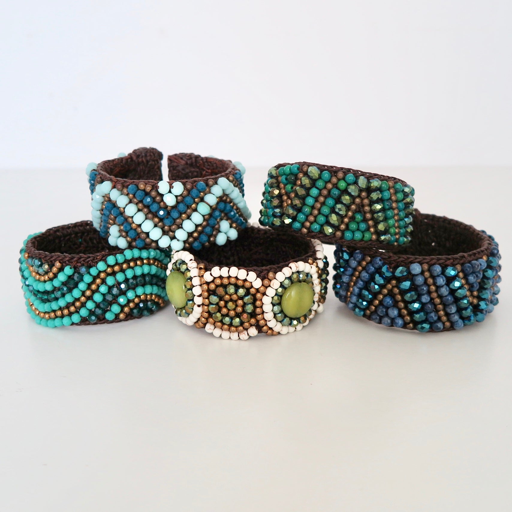 Knit and Bead Cuff Bracelets