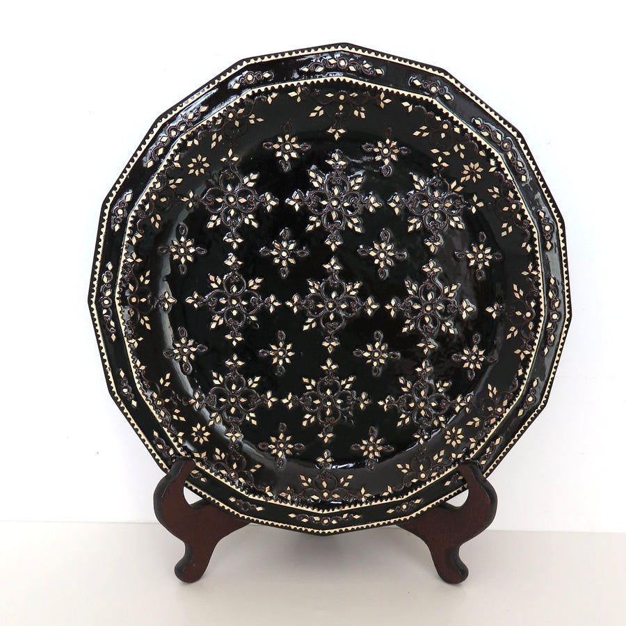 Burmese Lacquered, Decorative Plate - Nomad Designs Online