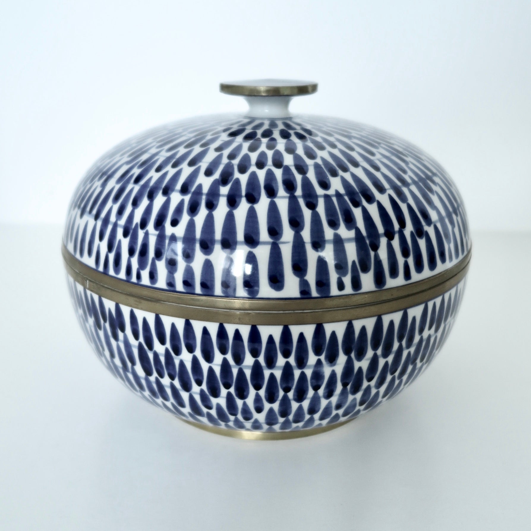 Blue and White Stroke, Ginger Jar - Nomad Designs Online