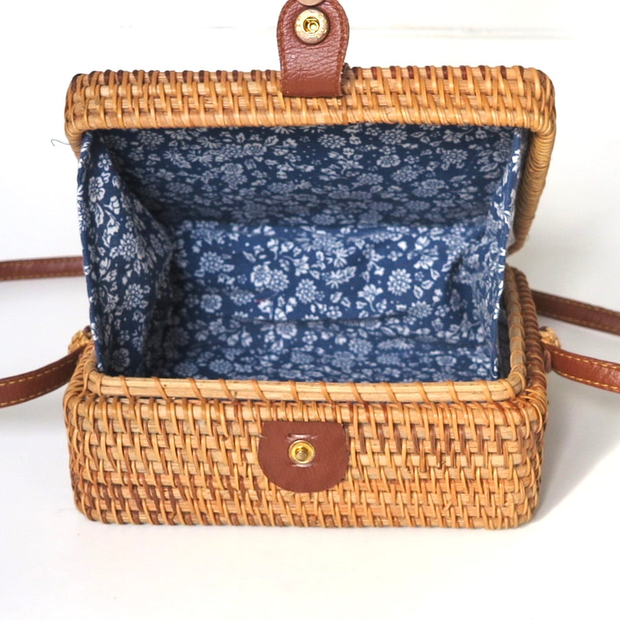 Rectangular Rattan, Cross Body Bag