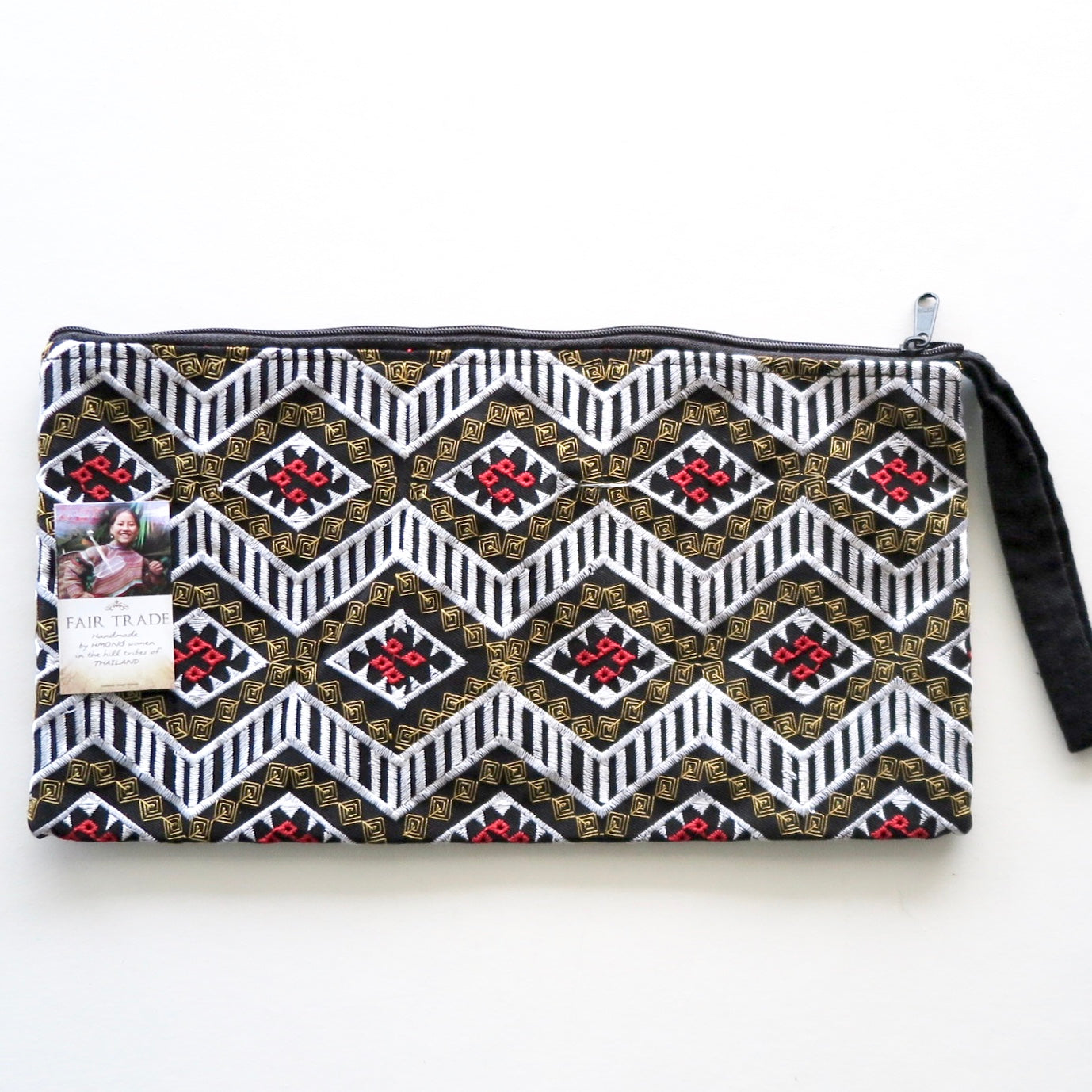 Geometric Embroidered Clutch