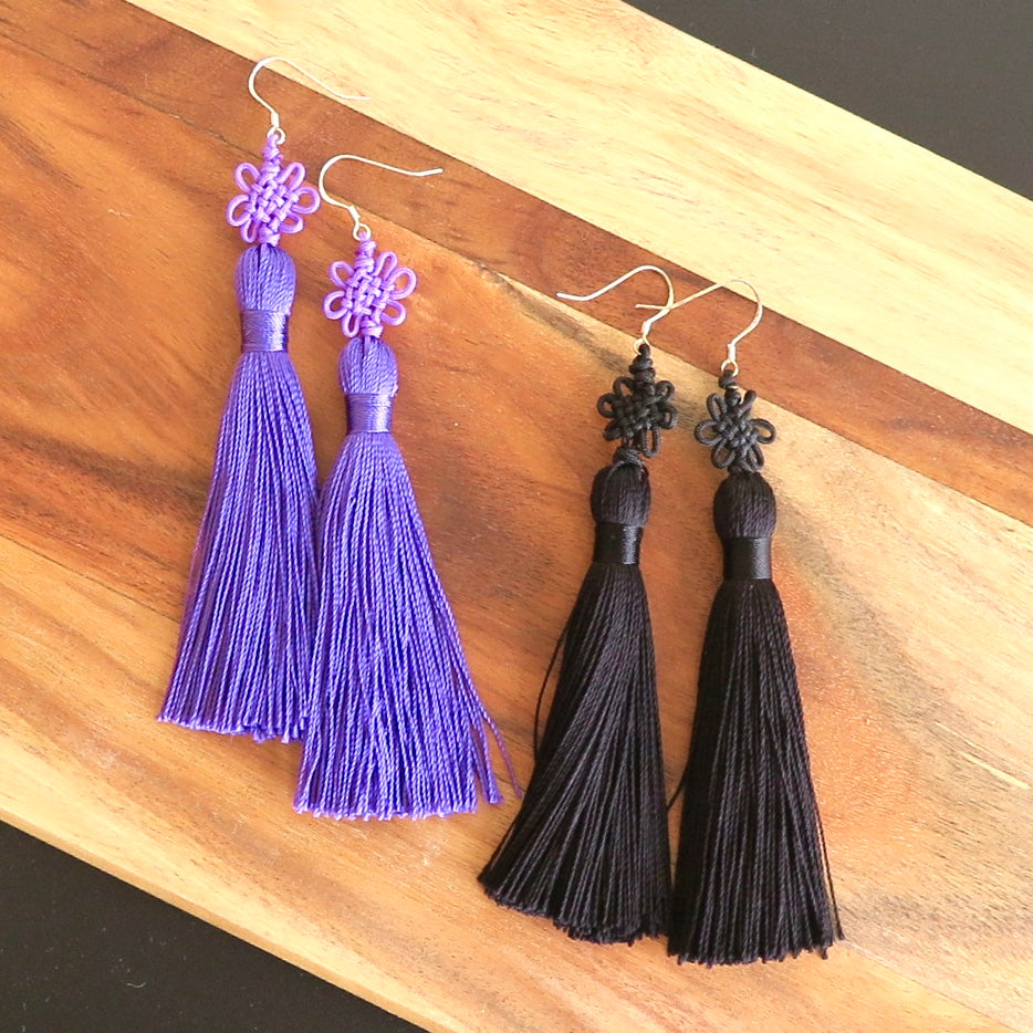 Chinese Knot and Tassel, Earrings