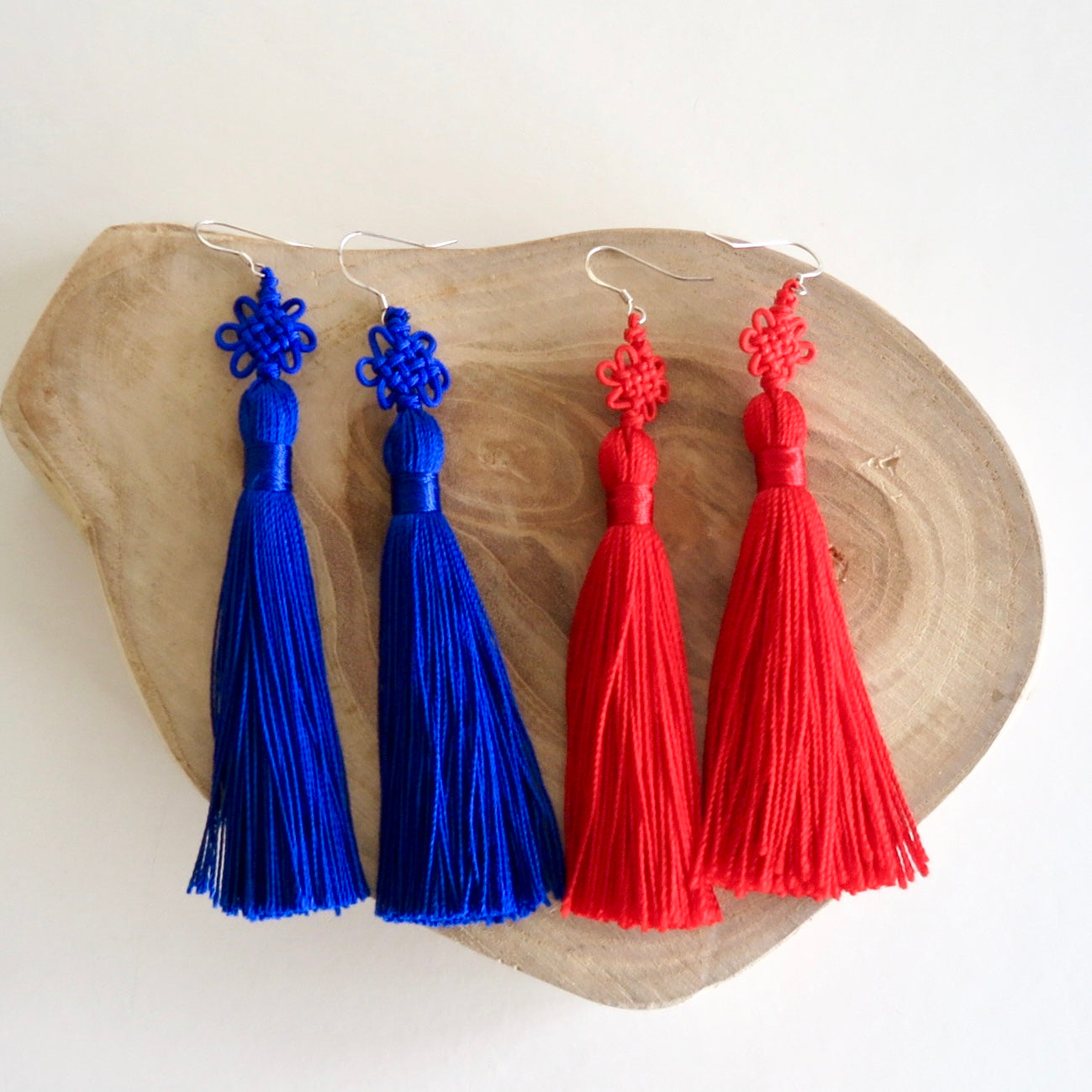 Chinese Knot and Tassel, Earrings