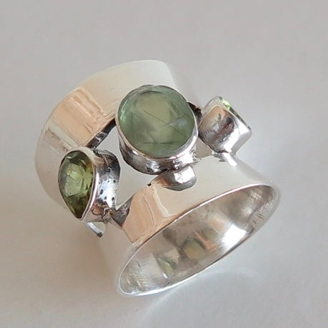 Peridot and Prehnite Ring