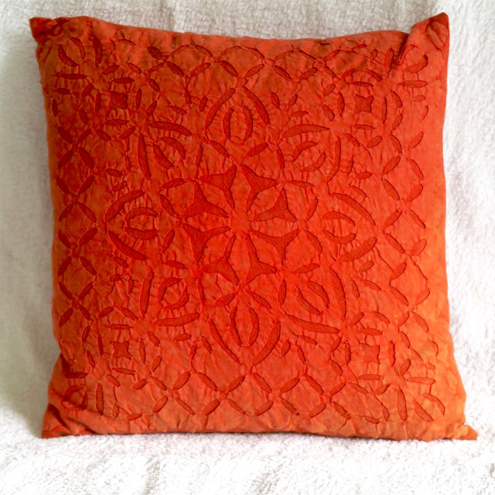 Orange Applique, Cushion Cover