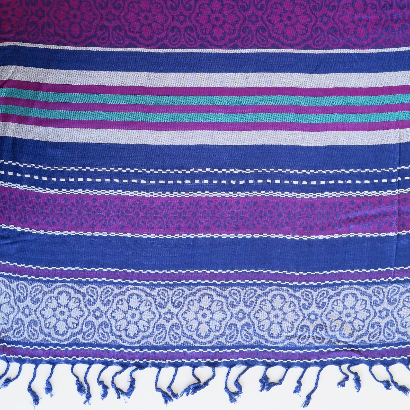 Purple and Blue Striped Scarf