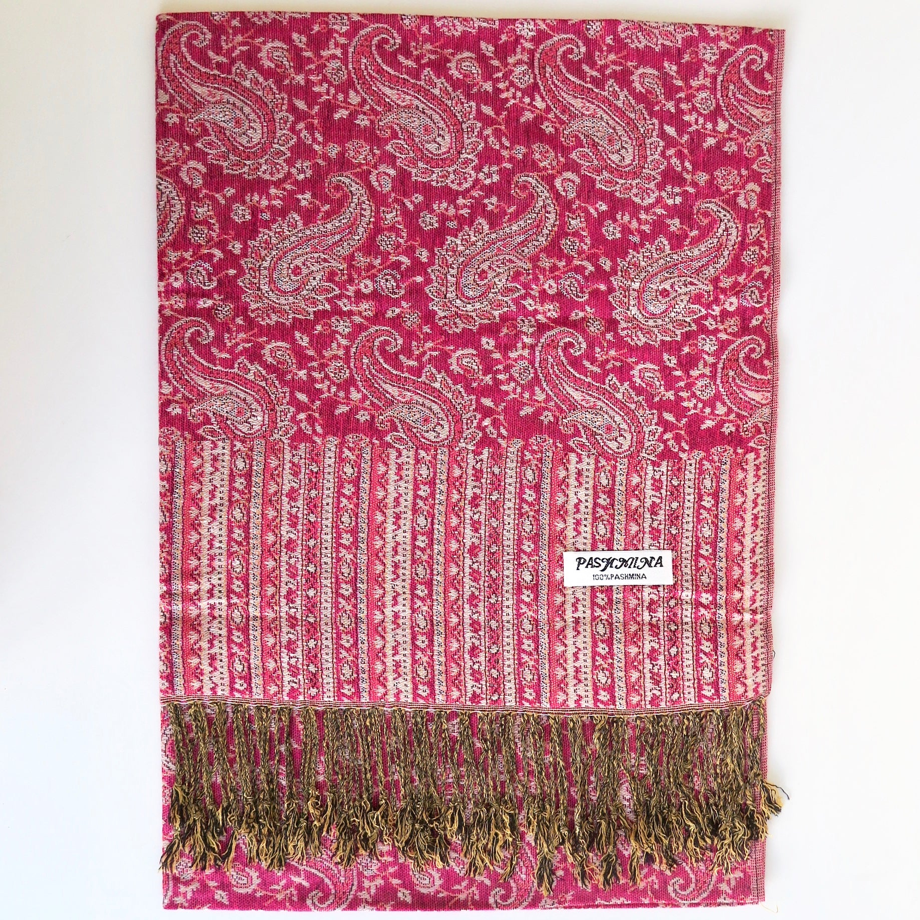 Pink Paisley Pashmina, Scarf