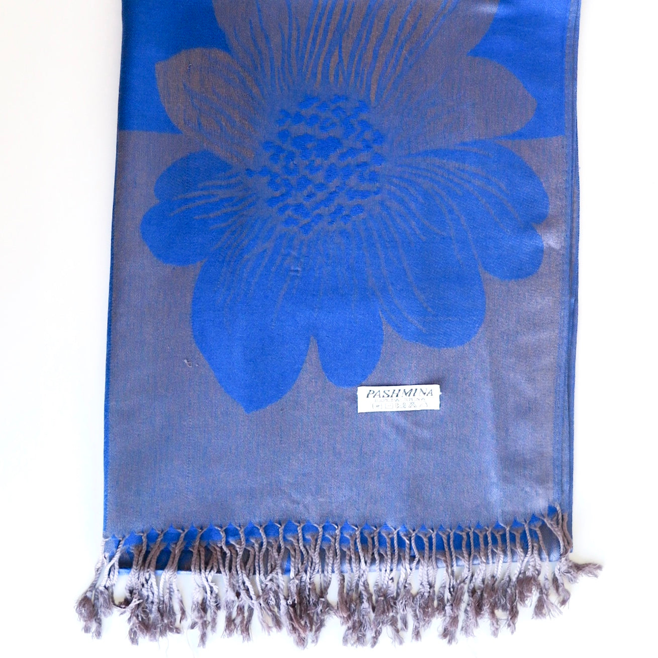 Cobalt Blue and Charcoal Pashmina, Scarf