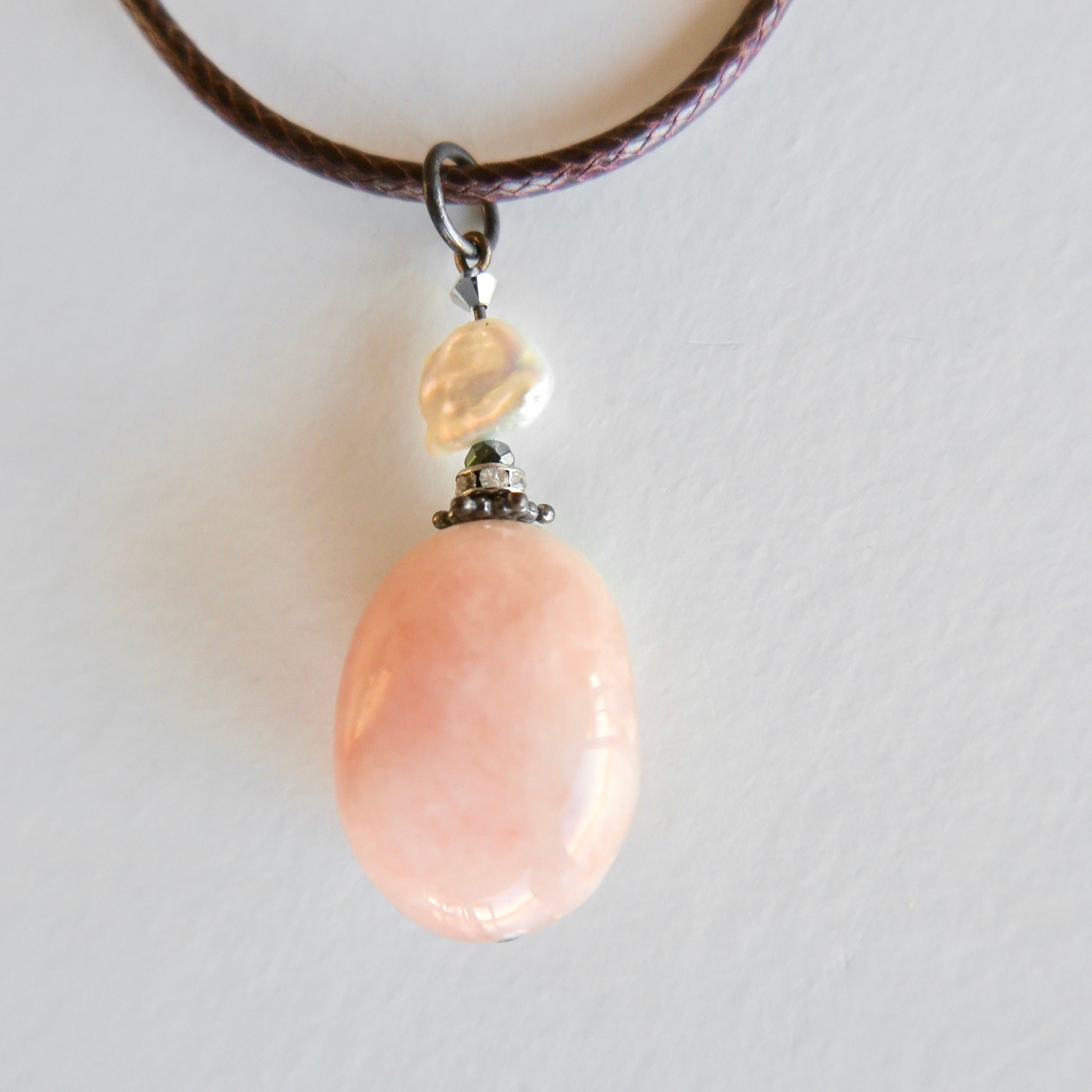 Rose Quartz and Freshwater Pearl Necklace