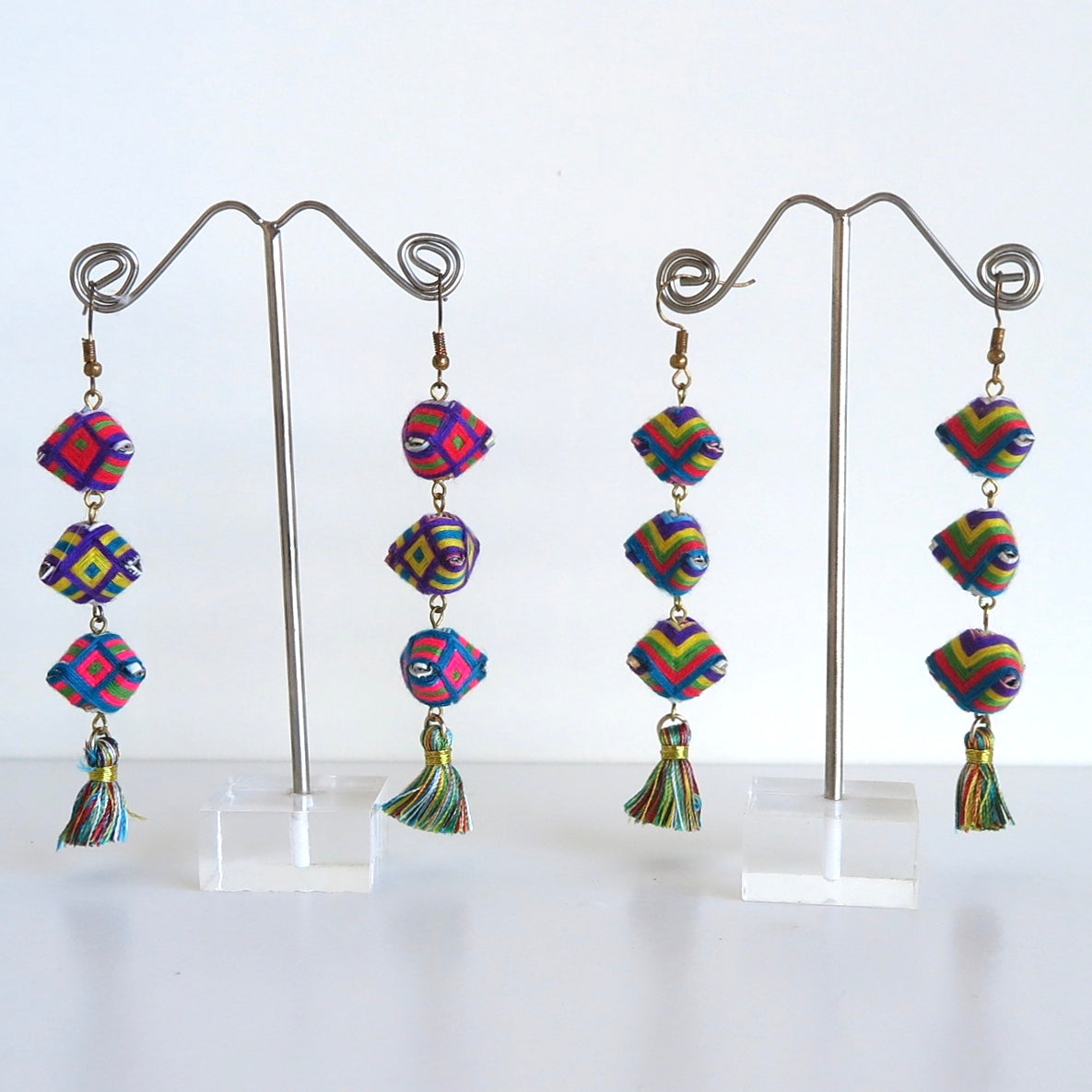 Pyramid Shaped, Colourful Earrings