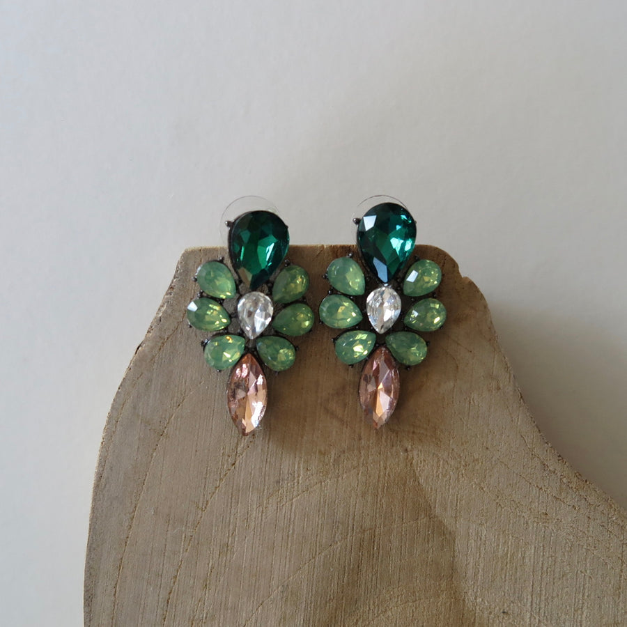 Emerald and Light Green Earrings