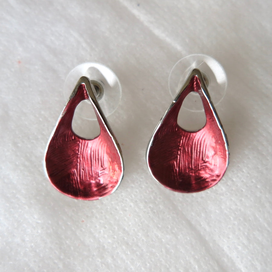 Red Enamel Earrings