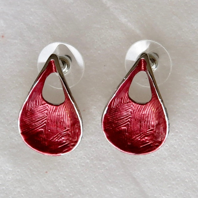 Red Enamel Earrings