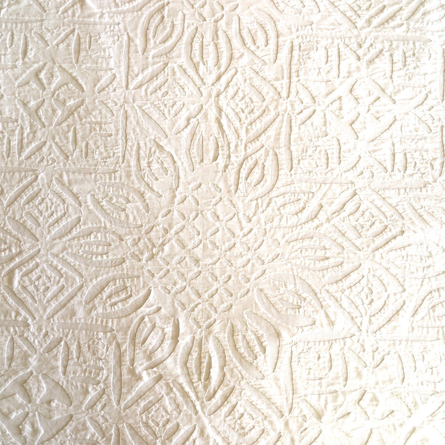 White Appliqué Cutwork, King Bed Covers