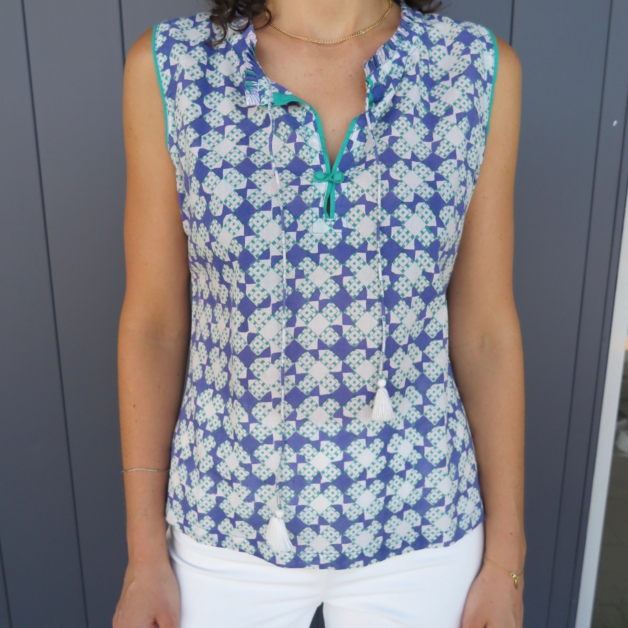 Block Printed Summer Top