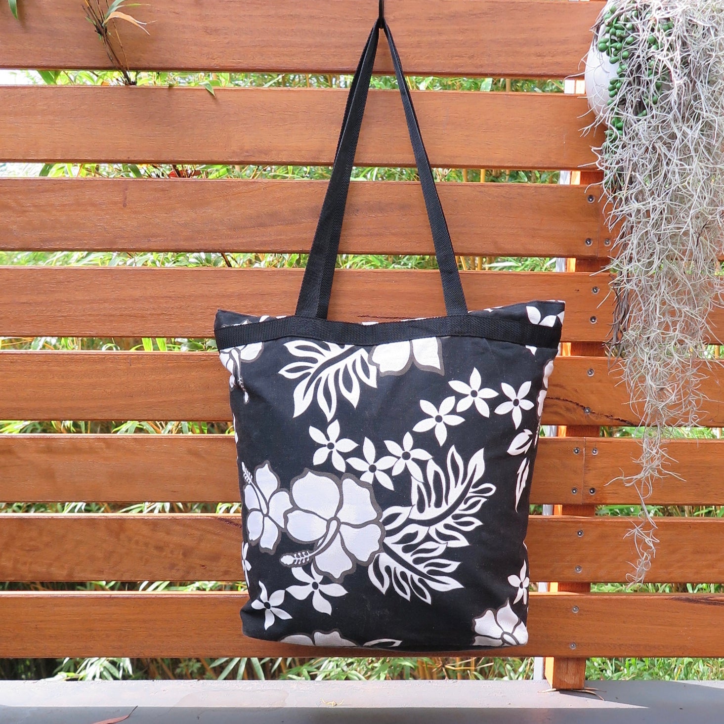 Tropical Black and White, Beach Bag