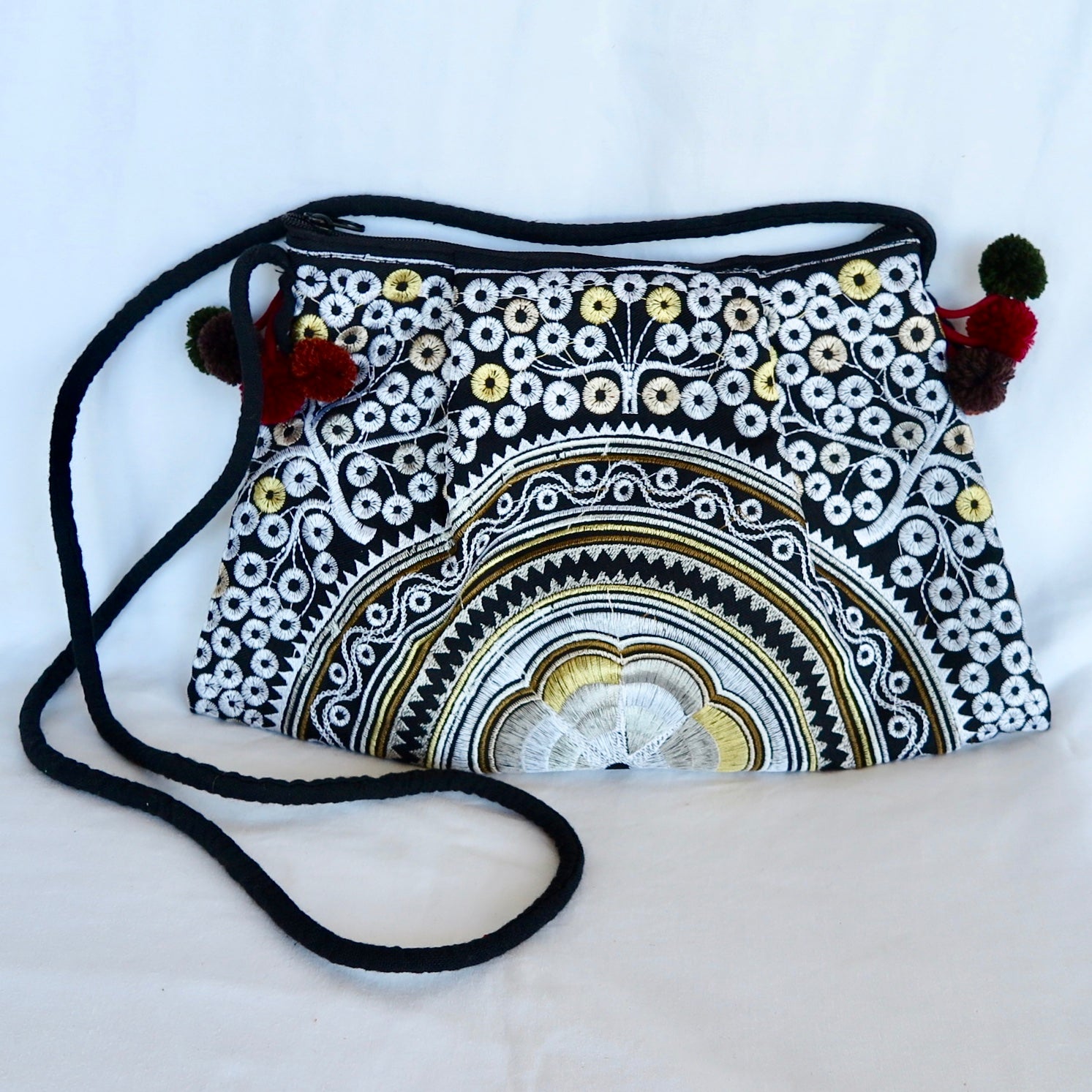 Hmong Black and Gold Exotica, Cross Body Bag - Nomad Designs Online