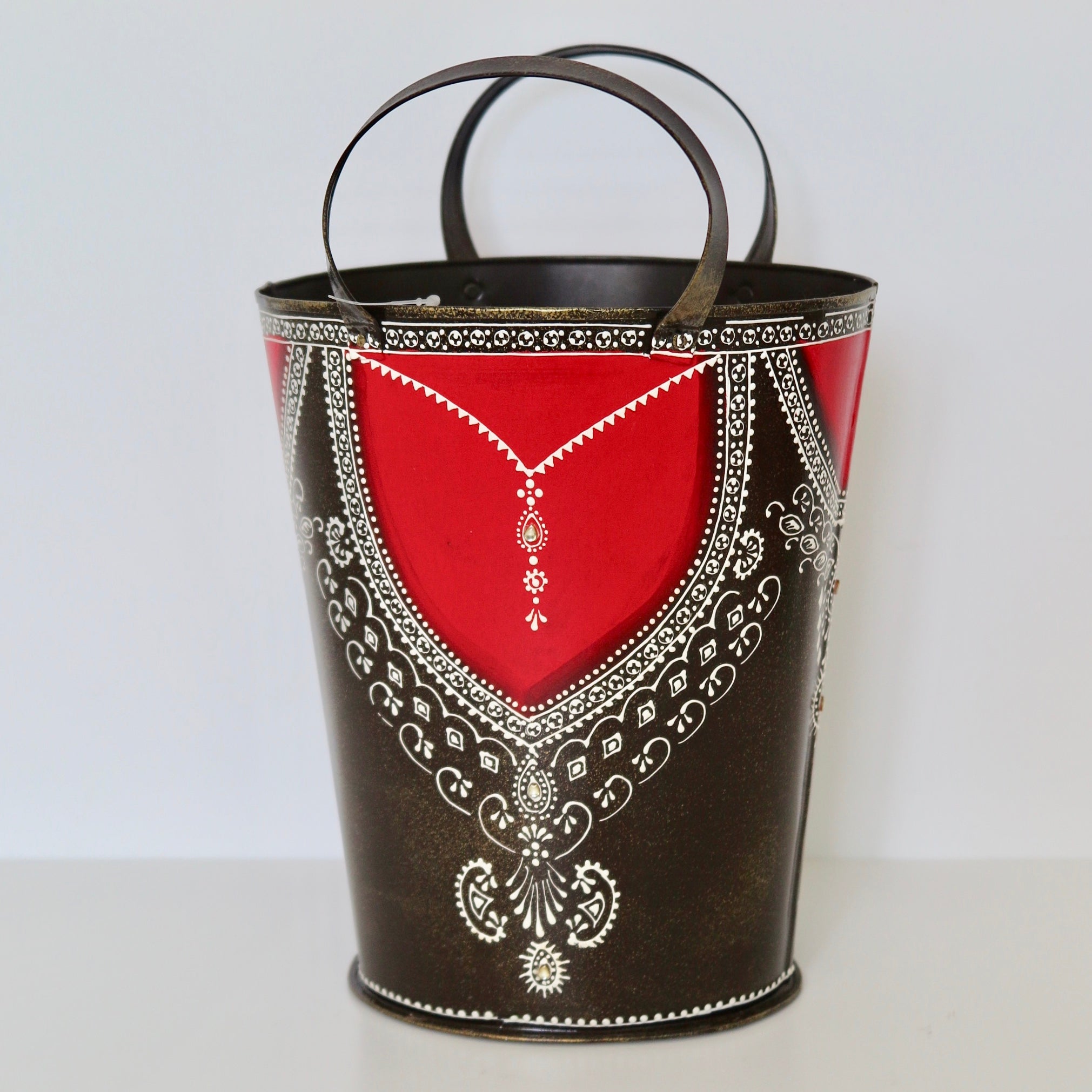 Indian Handpainted Bucket - Nomad Designs Online