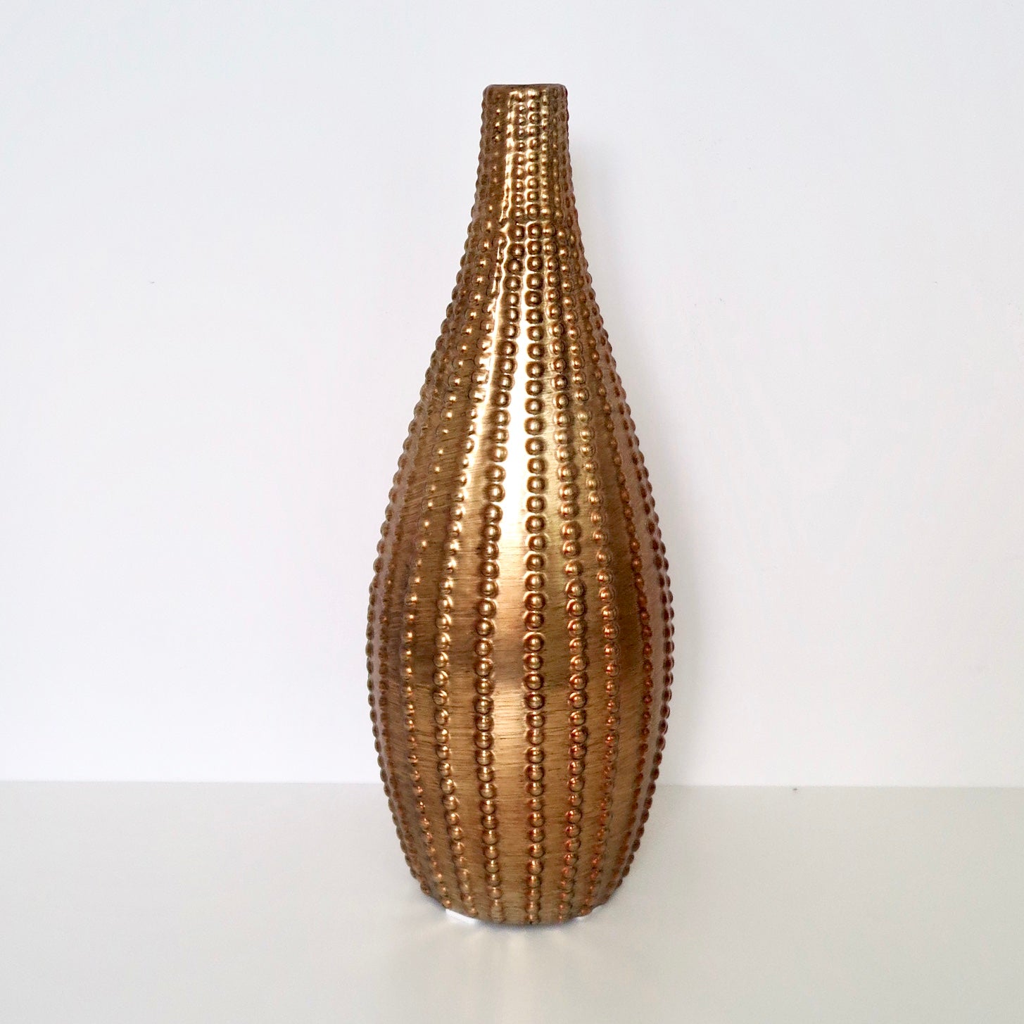 Golden, Beaded, Textured Vase