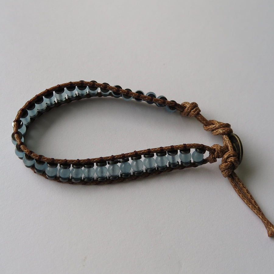 Blue Healing Stones & Leather Bracelets - Nomad Designs Online