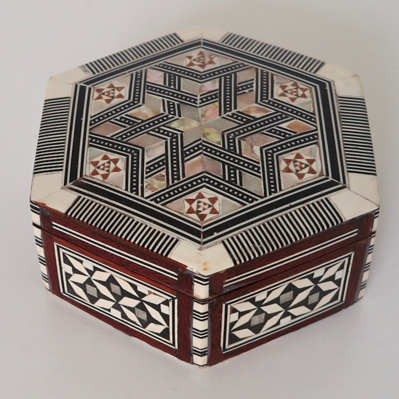 Hexagon Mother of Pearl Accessory Box - Nomad Designs Online