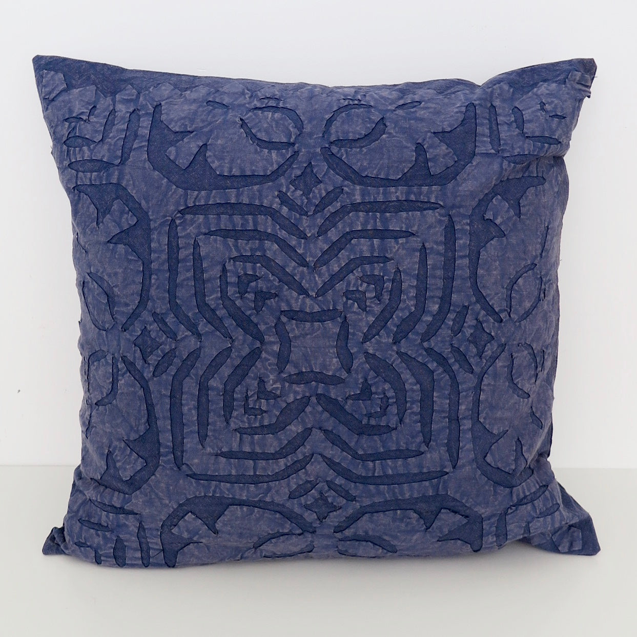 Navy Applique, Cushion Cover - Nomad Designs Online