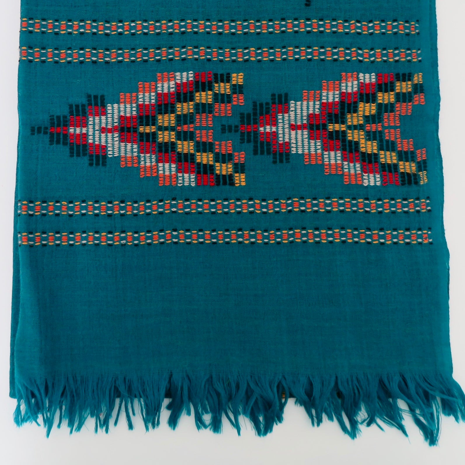 Jade Aztec Pure Wool, Winter Scarf - Nomad Designs Online