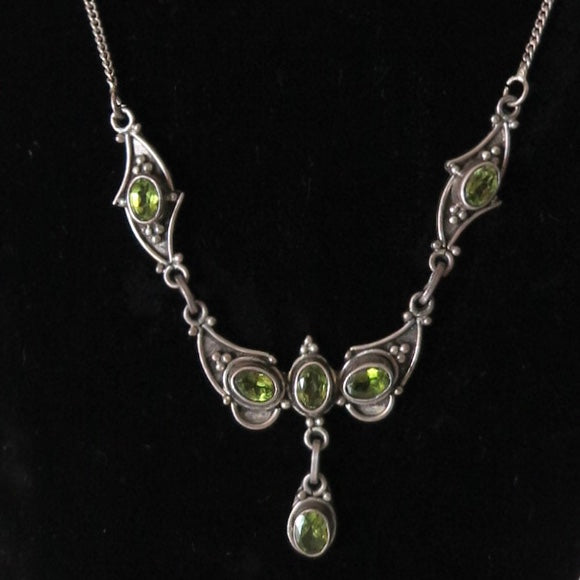 Peridot and Silver 4 Piece Necklace - Nomad Designs Online