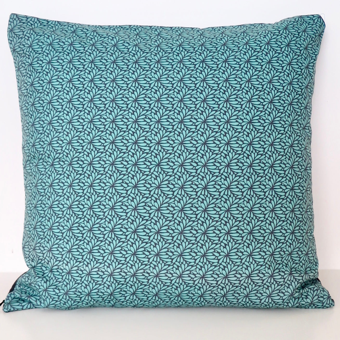 Teal & Charcoal Petals, Cushion Cover - Nomad Designs Online