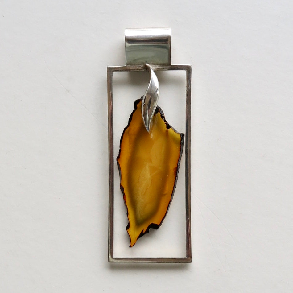 Black Edge Amber Pendant - Nomad Designs Online