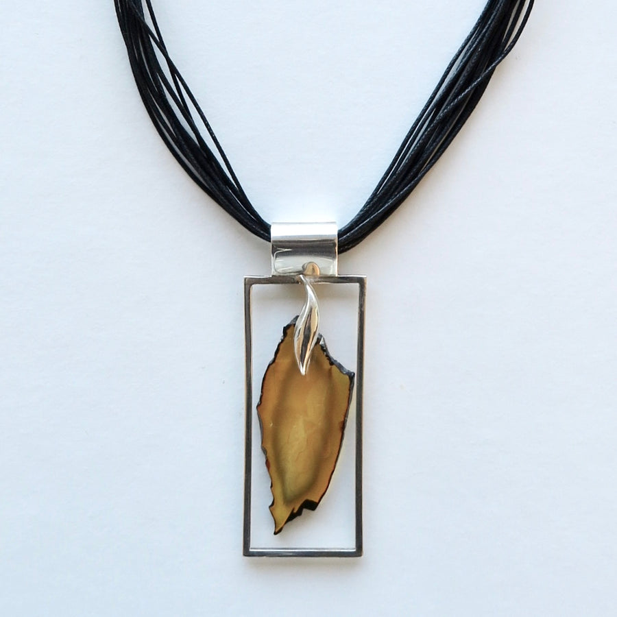 Black Edge Amber Pendant - Nomad Designs Online