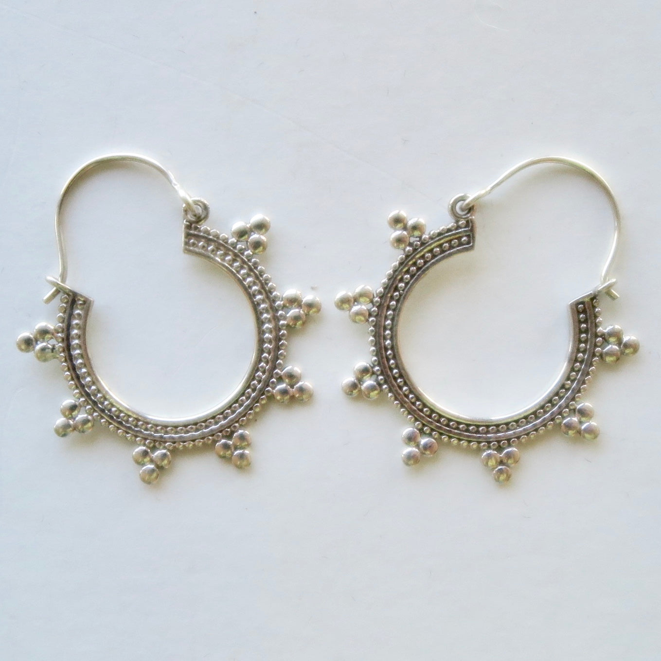 Indian Half Moon Silver Earrings - Nomad Designs Online