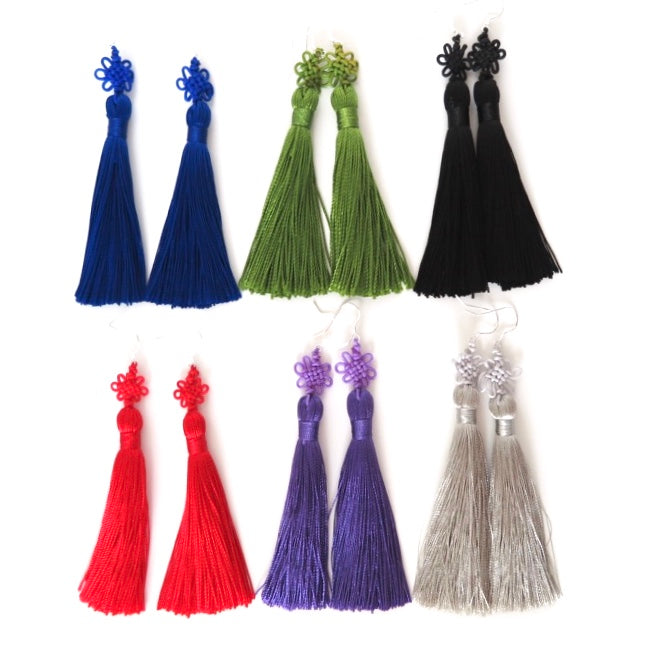 Chinese Knot and Tassel, Earrings