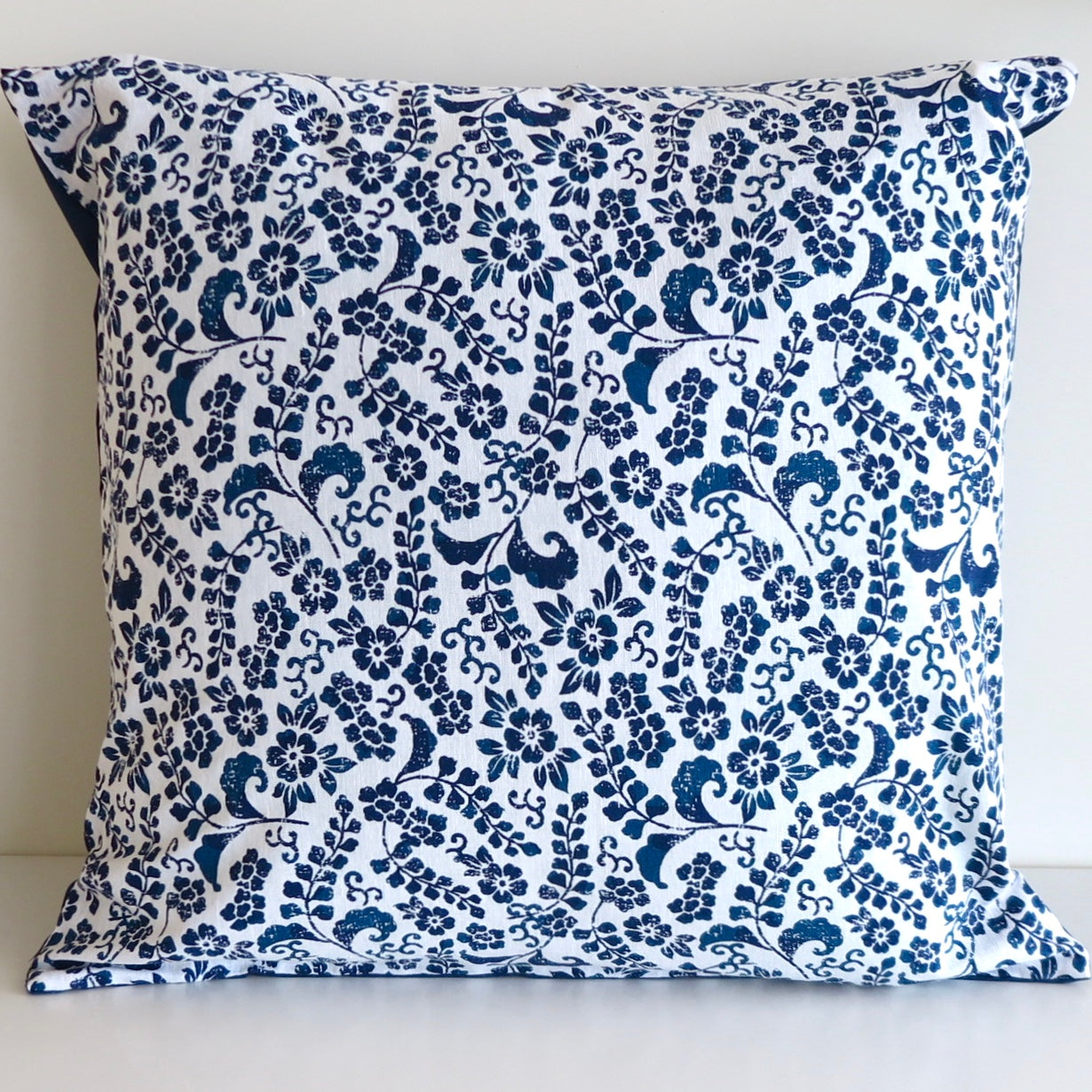 Navy & White Vine, Cushion Cover - Nomad Designs Online