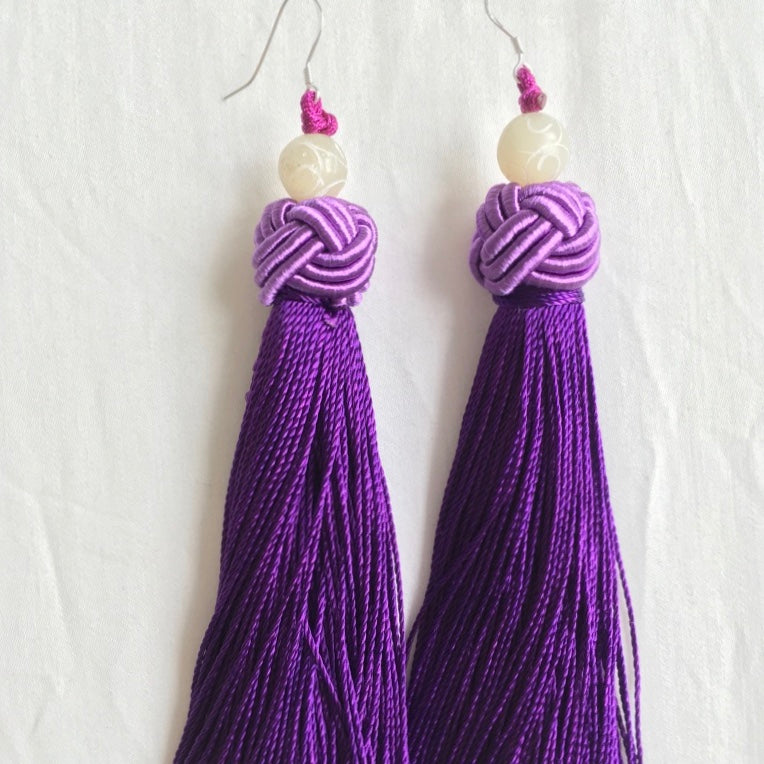 Tassel Bead & Knot, Earrings - Nomad Designs Online