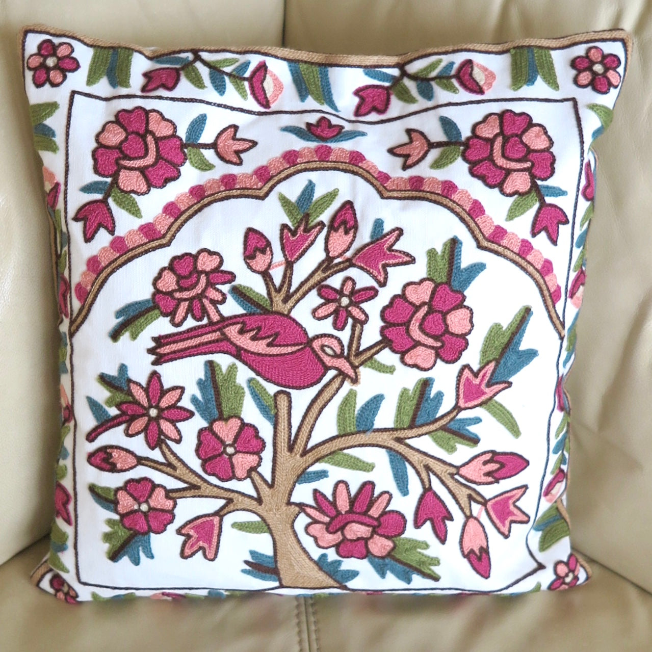 Burgundy Bird, Cushion Cover - Nomad Designs Online