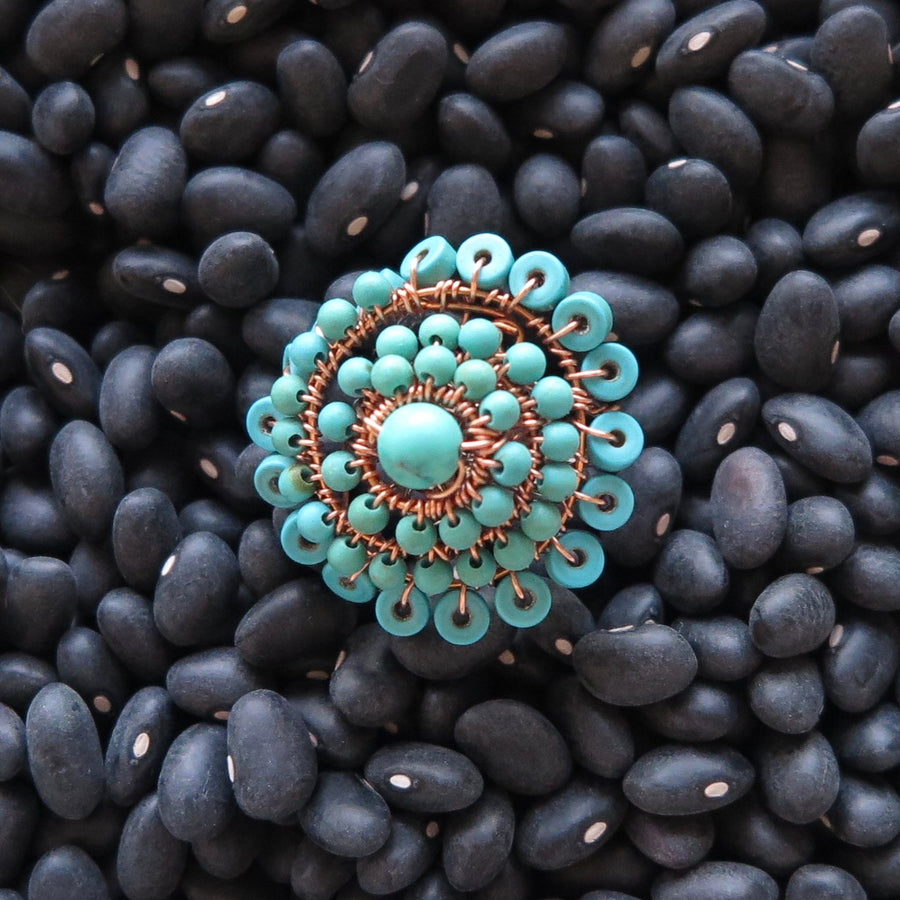 Turquoise Spiral Ring - Nomad Designs Online