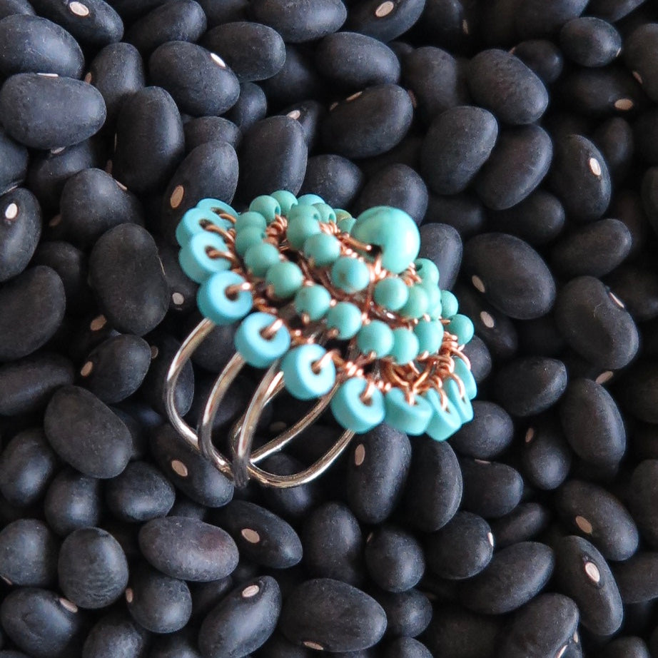 Turquoise Spiral Ring - Nomad Designs Online