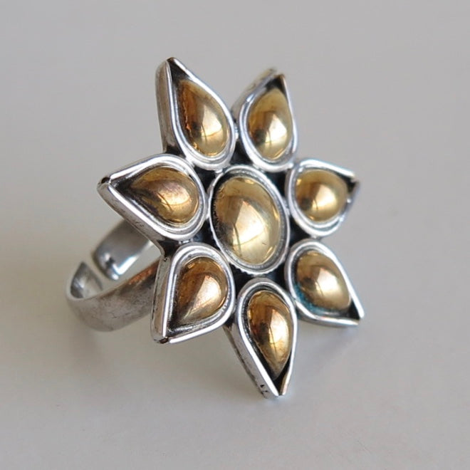 Golden Flower Ring - Nomad Designs Online