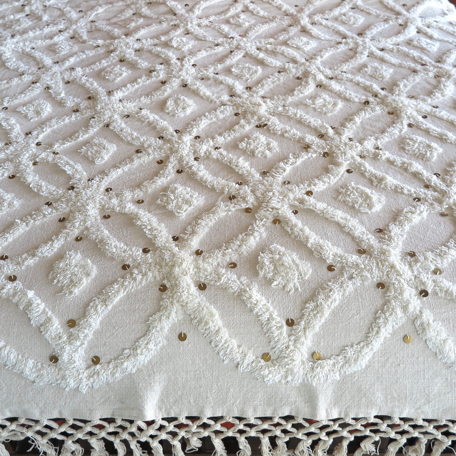 Moroccan Tufted Coin Bed Cover - Nomad Designs Online