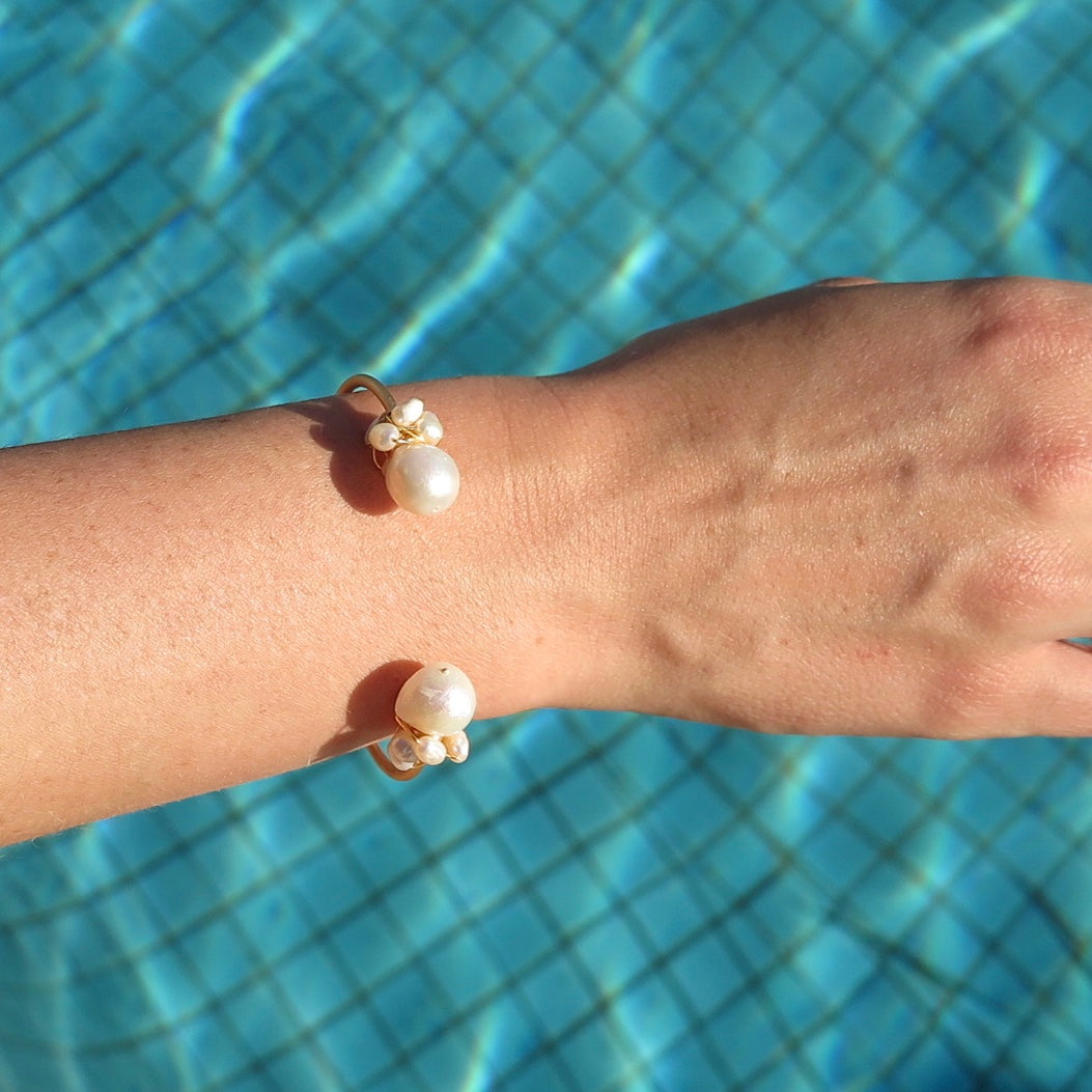 Double Freshwater Pearl Cuff - Nomad Designs Online